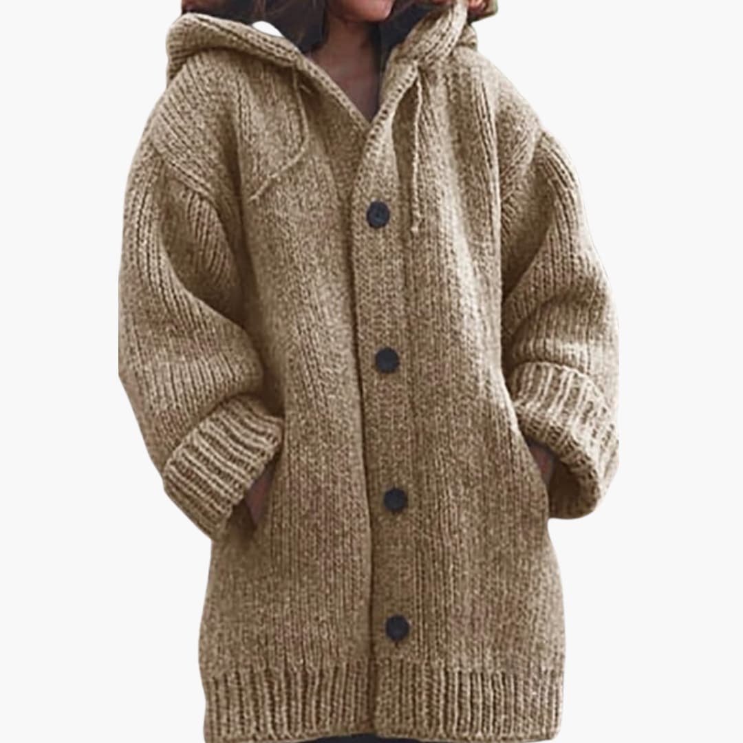 Langer Kapuzen Cardigan für Damen - Image 4