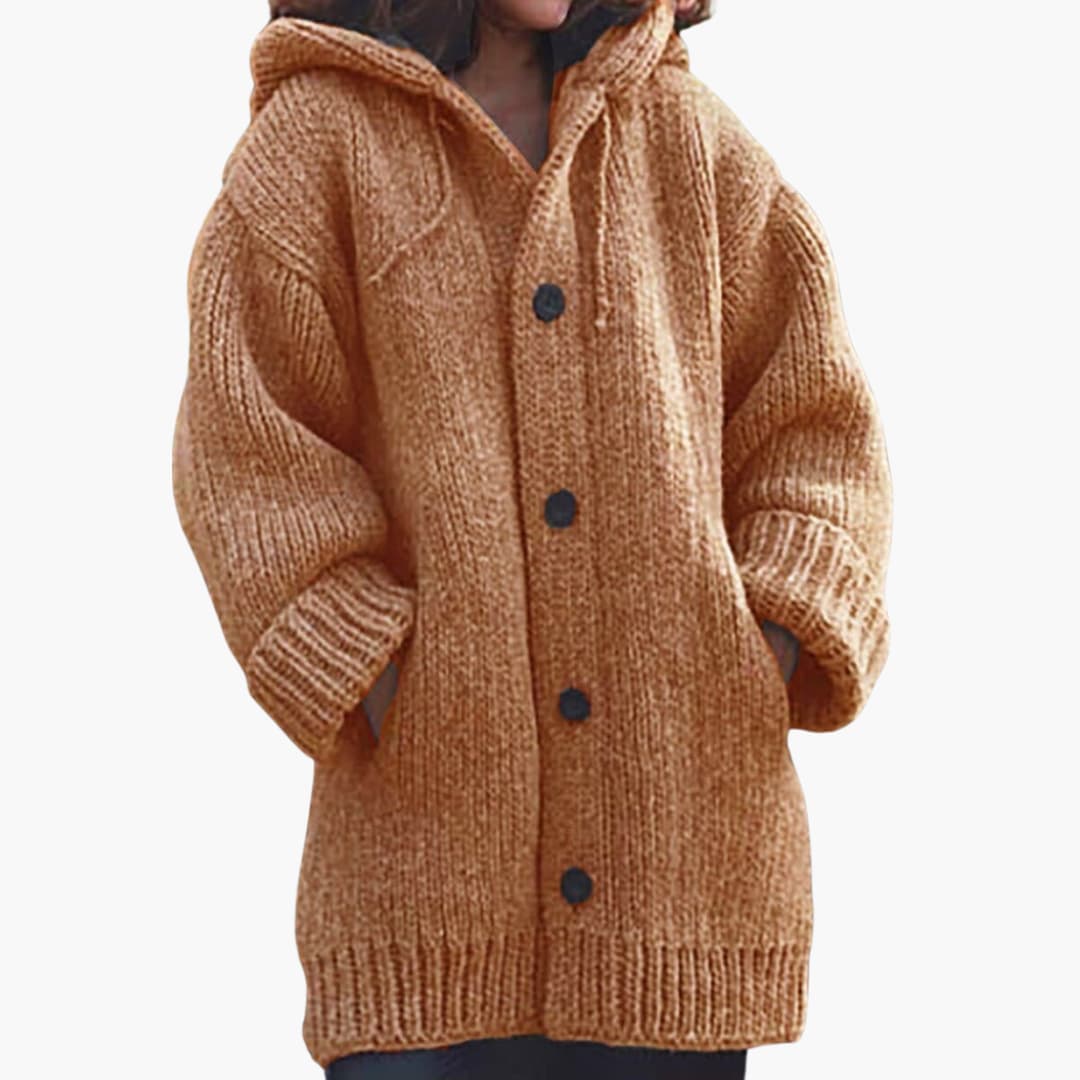 Langer Kapuzen Cardigan für Damen - Image 6