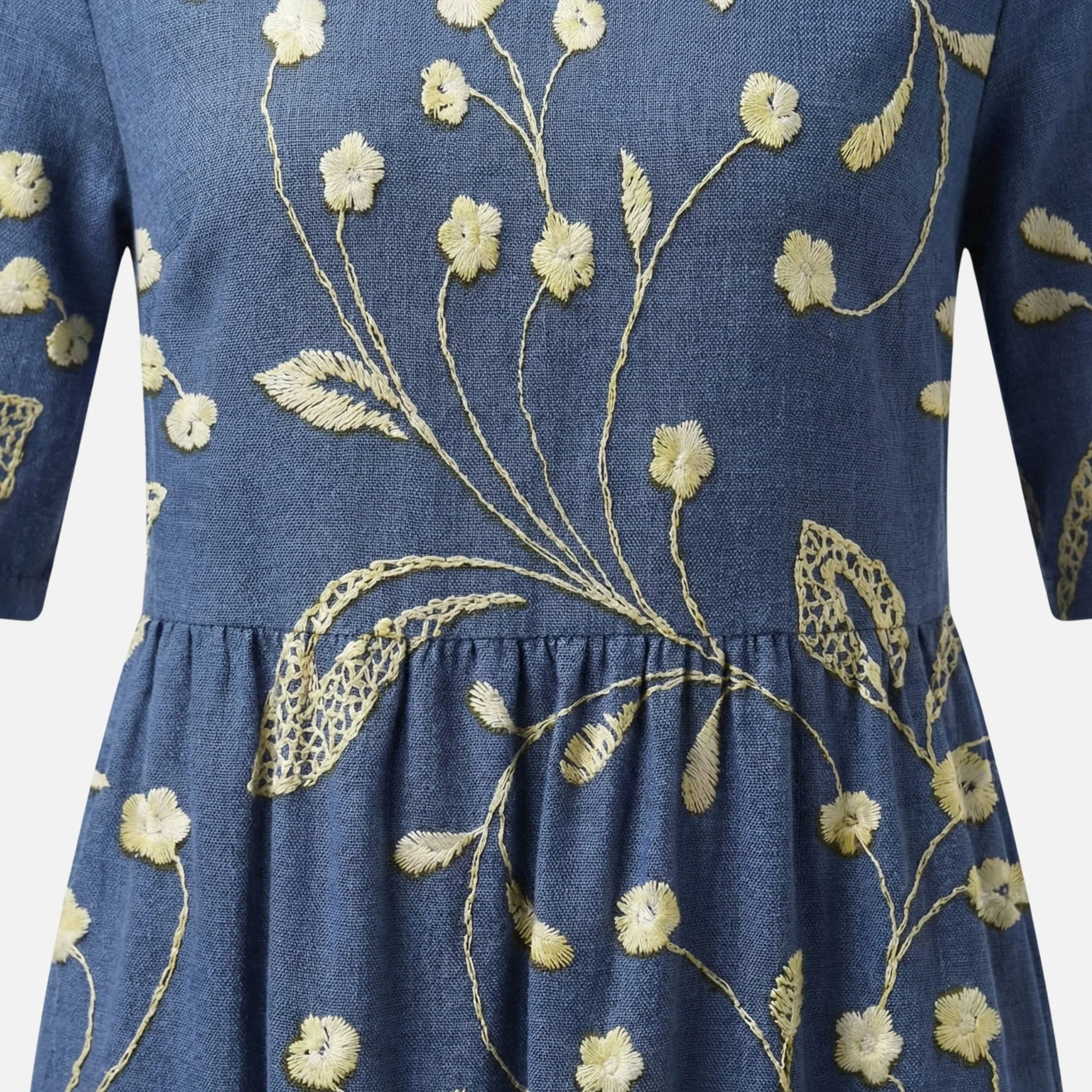 Gertrude | Damen Langes Baumwollkleid Gummizug-Taille – Baumwoll Maxi Alltagskleid - Image 5