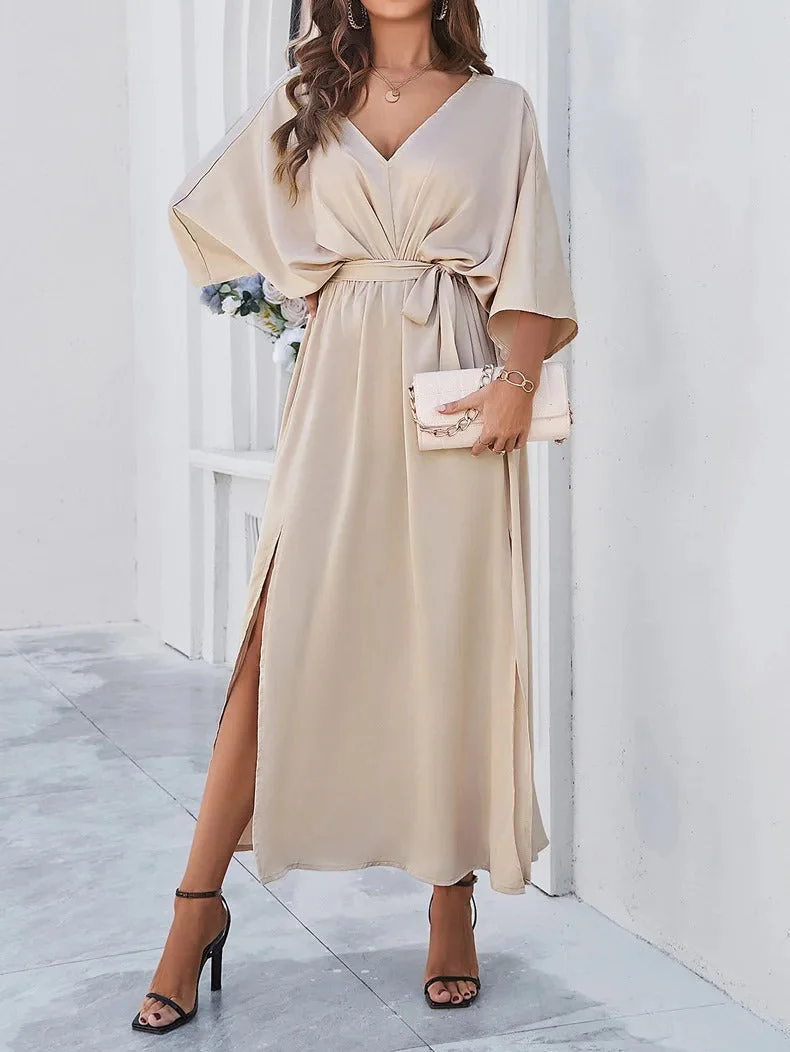 Langes Kleid mit Schlitz für Damen - Image 4
