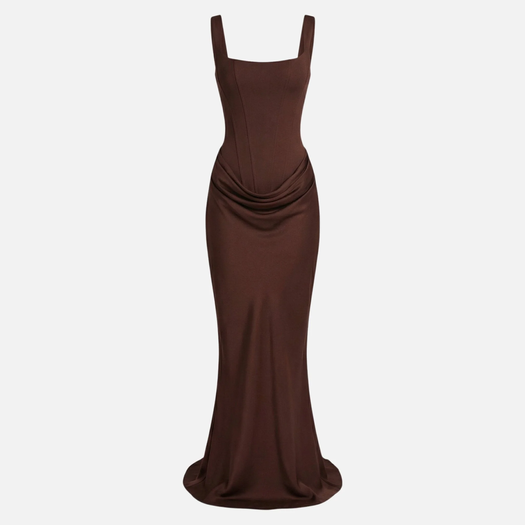 Waltraud | Damen Langes Satinkleid Verstellbare Träger – Satin Maxi Trägerkleid - Image 7