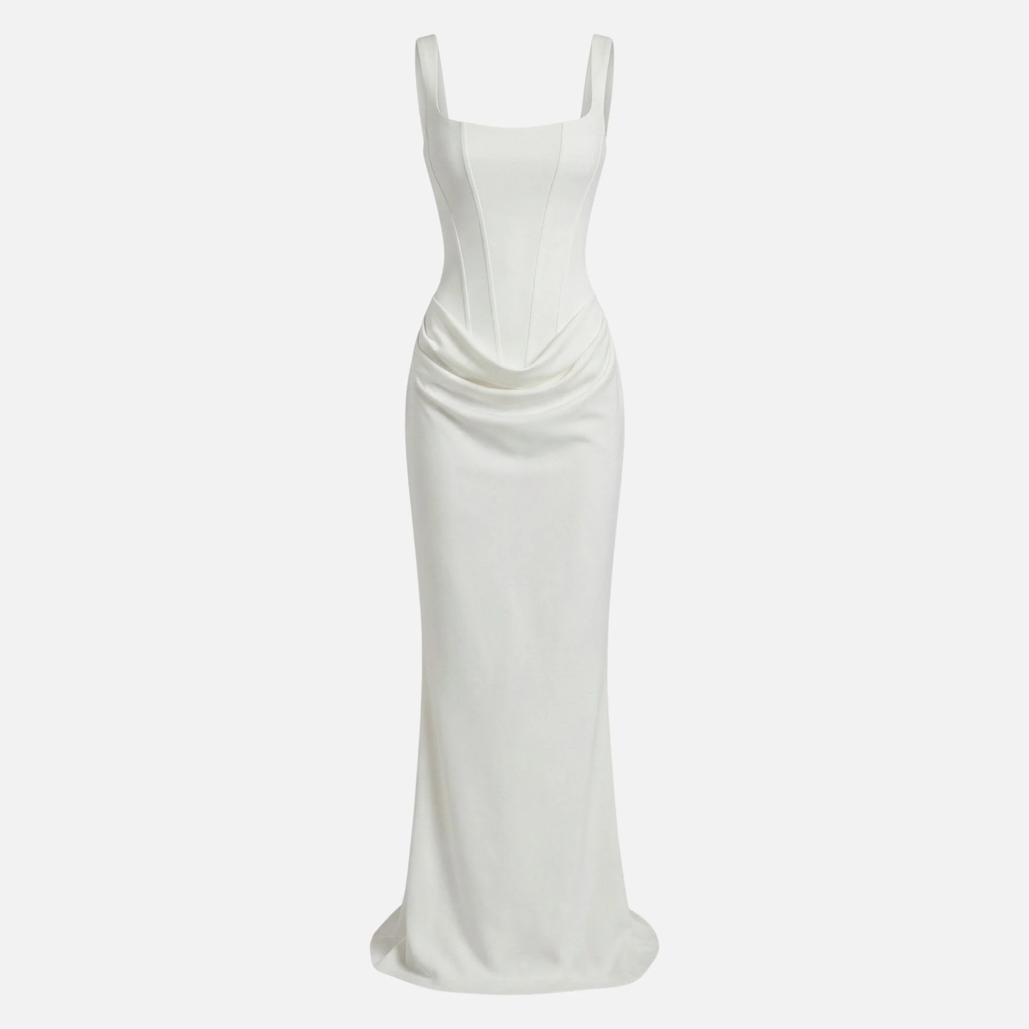 Waltraud | Damen Langes Satinkleid Verstellbare Träger – Satin Maxi Trägerkleid - Image 8