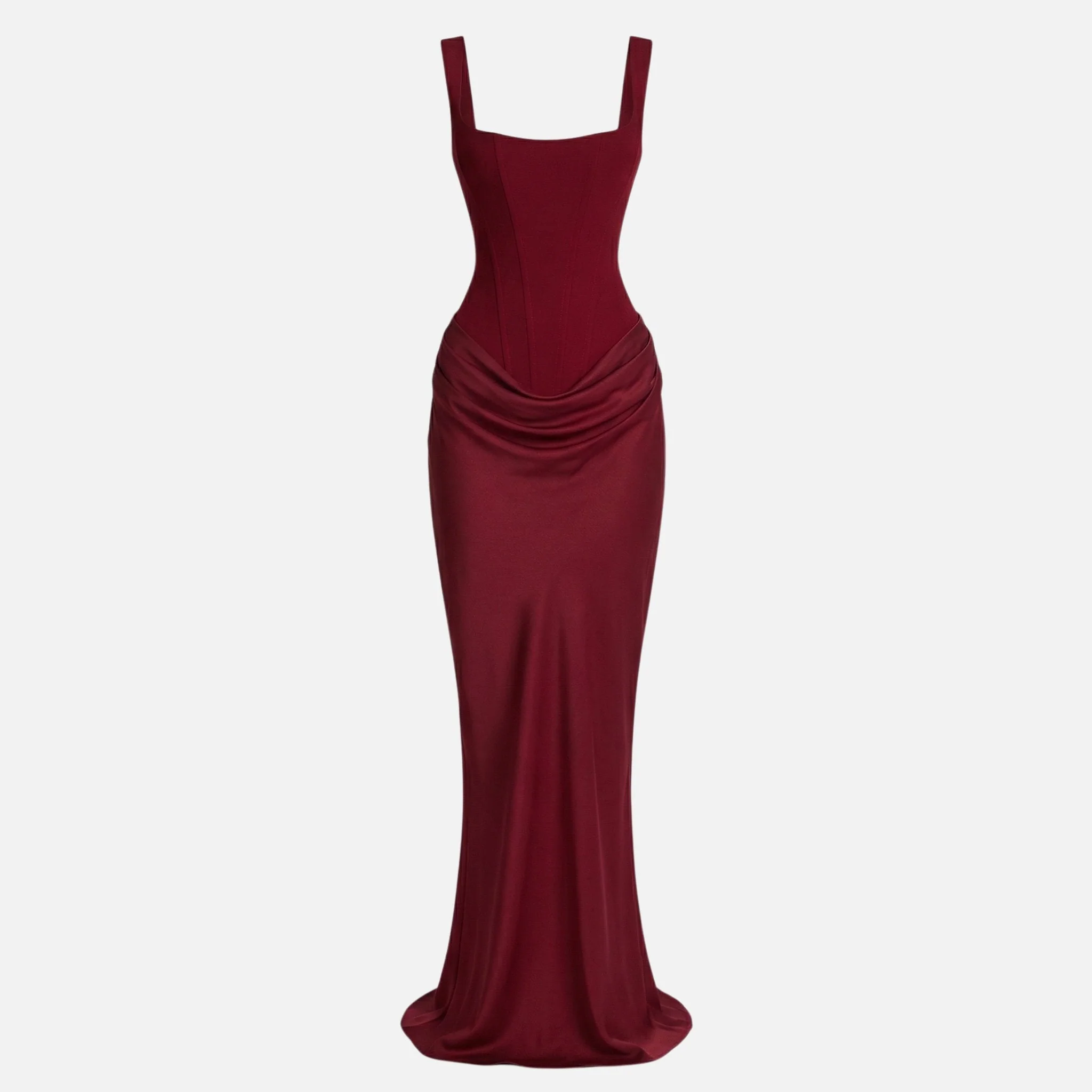 Waltraud | Damen Langes Satinkleid Verstellbare Träger – Satin Maxi Trägerkleid - Image 9