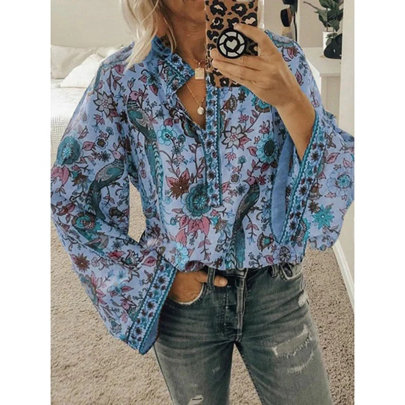 Lanie - Boho-Bluse mit Blumendruck - stilvoll und bequem - Image 5