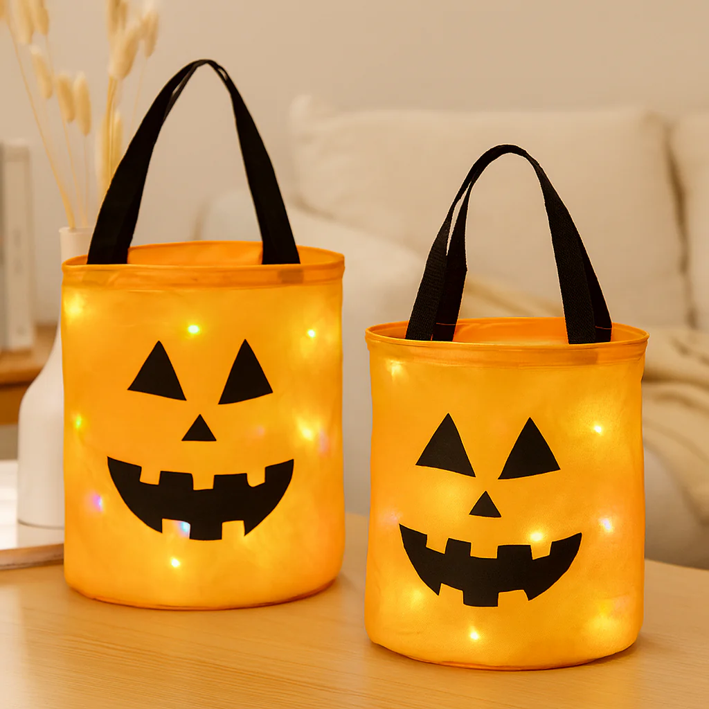 Lanora | Halloween Kürbis-Tragetaschen-Set mit leuchtenden Kürbissen - Image 2