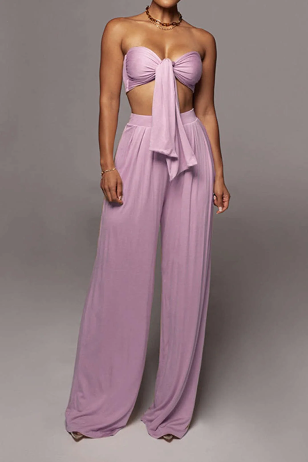 Lara | Elegantes Zweiteiler-Set mit Schleifen-Bandeau & Weitbein-Hose - Image 25