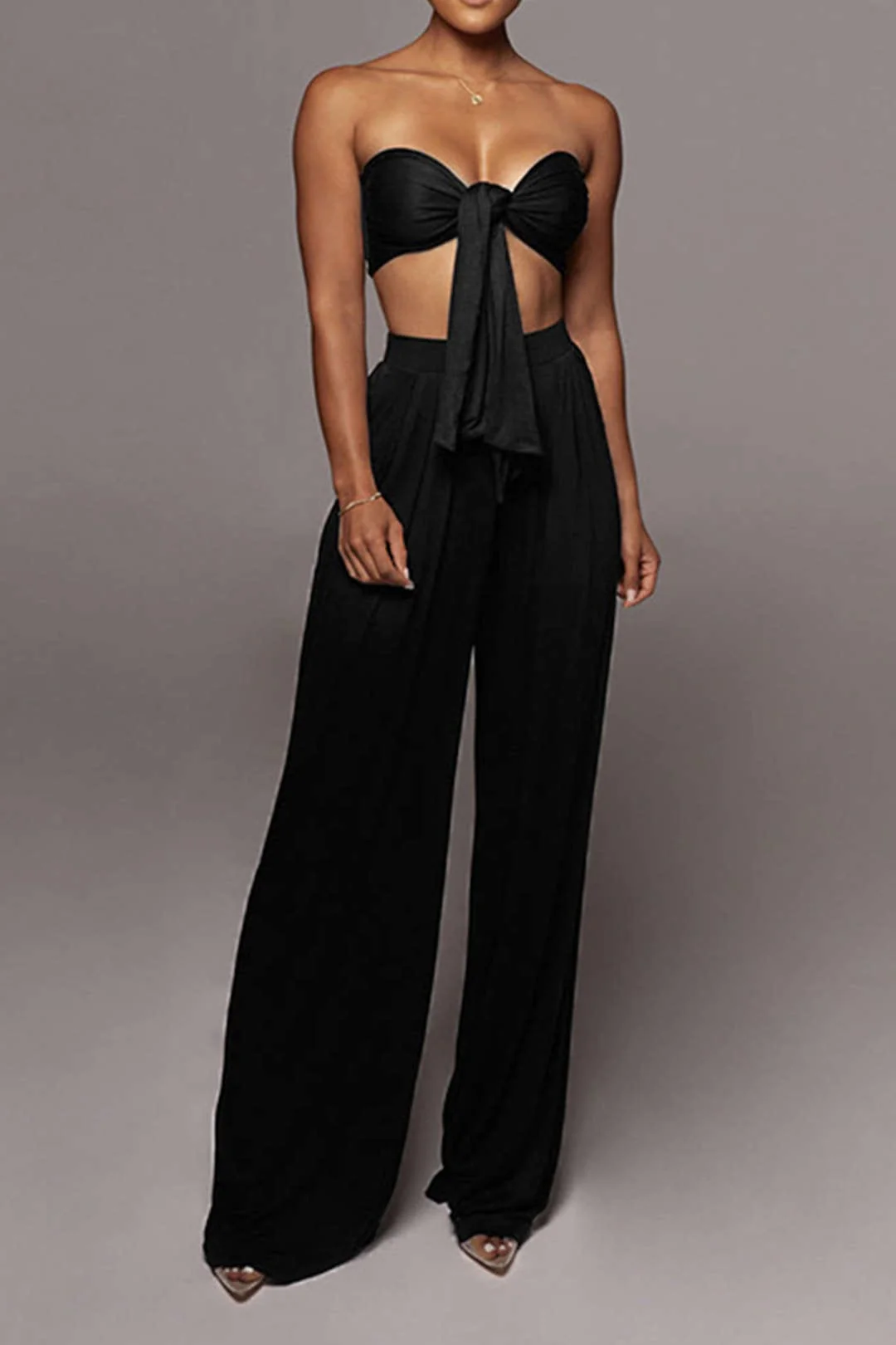 Lara | Elegantes Zweiteiler-Set mit Schleifen-Bandeau & Weitbein-Hose - Image 27