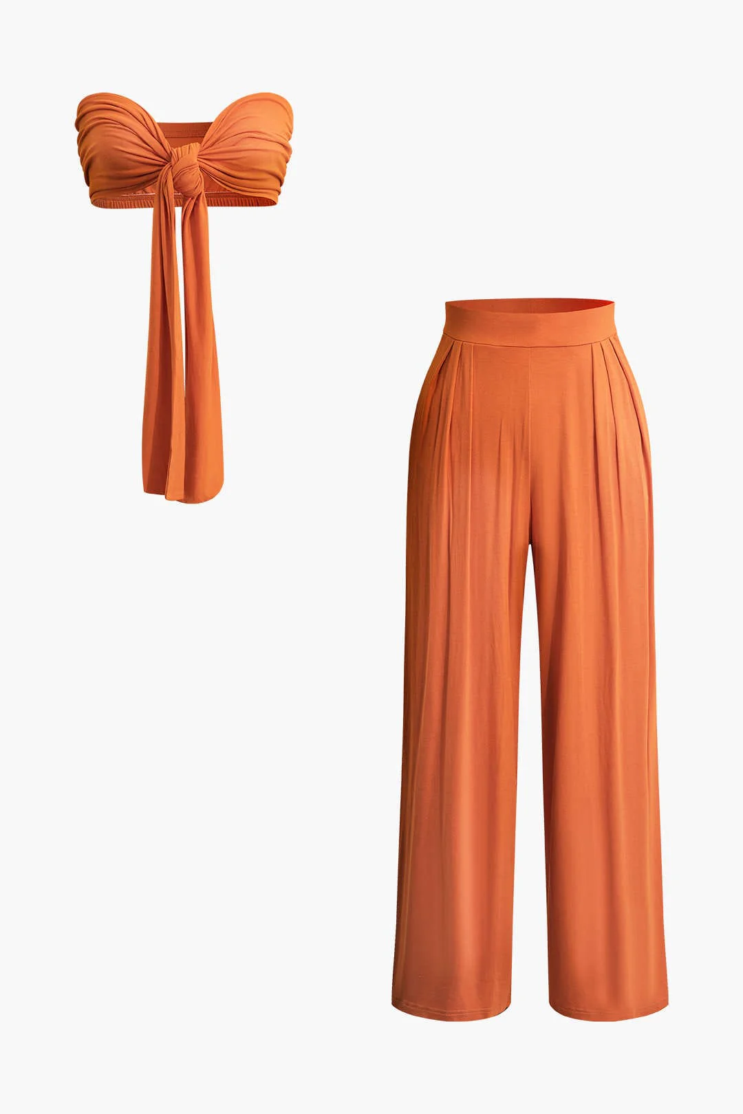 Lara | Elegantes Zweiteiler-Set mit Schleifen-Bandeau & Weitbein-Hose - Image 31