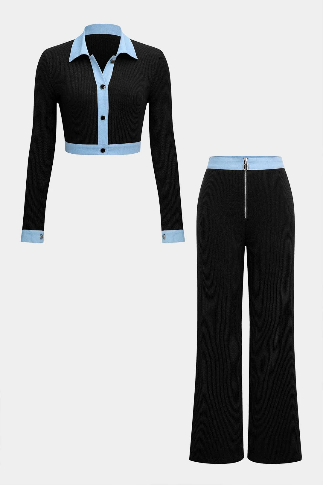 Lara | Modernes Zweiteiler-Set mit Hemd & Wide-Leg-Hose - Image 2