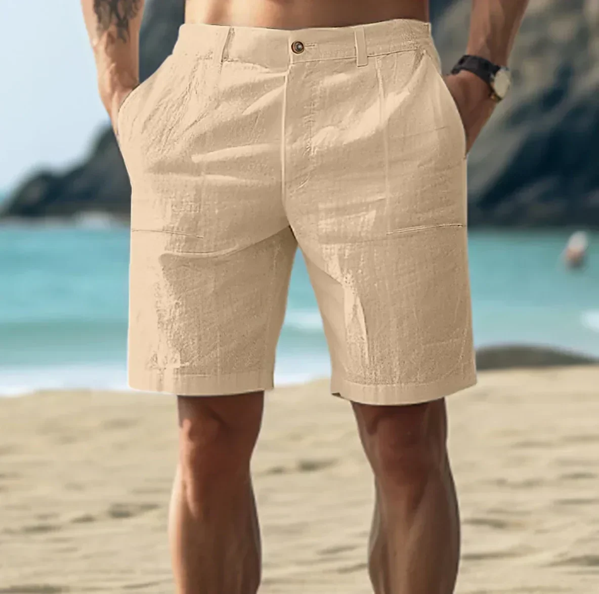 Lässige Herren Leinen Shorts für entspannte Sommertage - Image 2