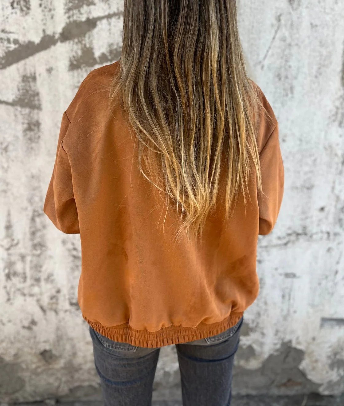 Lässige Jacke mit Reißverschluss und Rundhalsausschnitt - Image 2