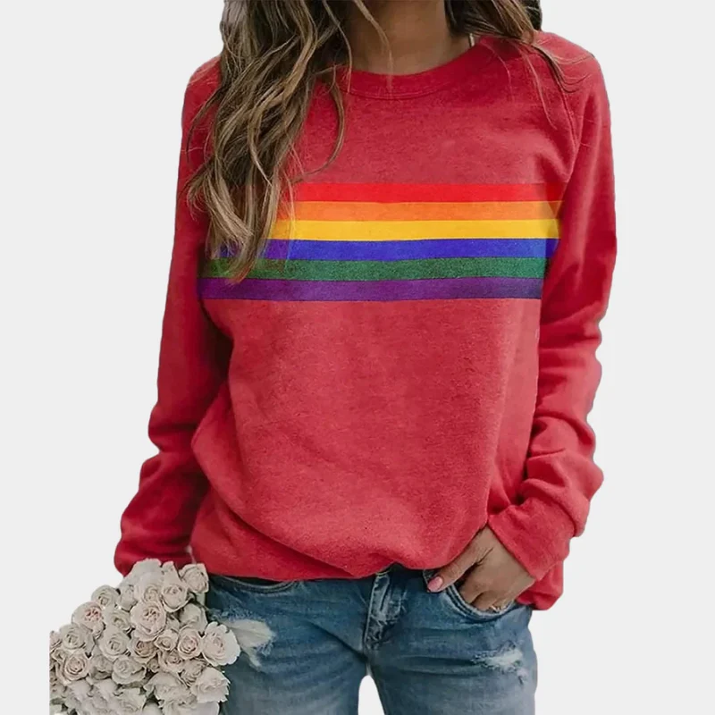 Lässiger Regenbogen-Pullover für Damen | Warmer - Image 2