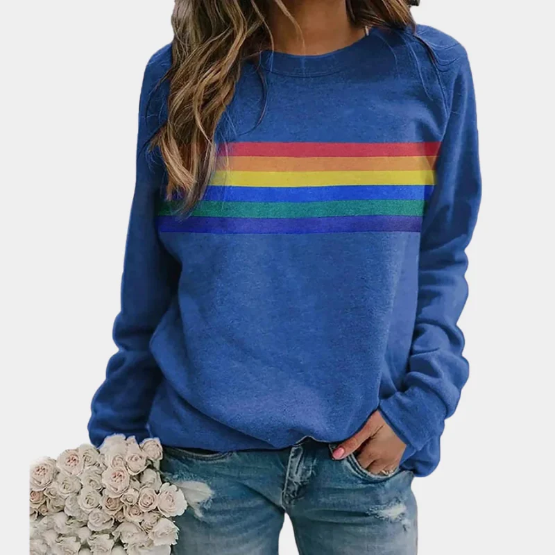 Lässiger Regenbogen-Pullover für Damen | Warmer - Image 4