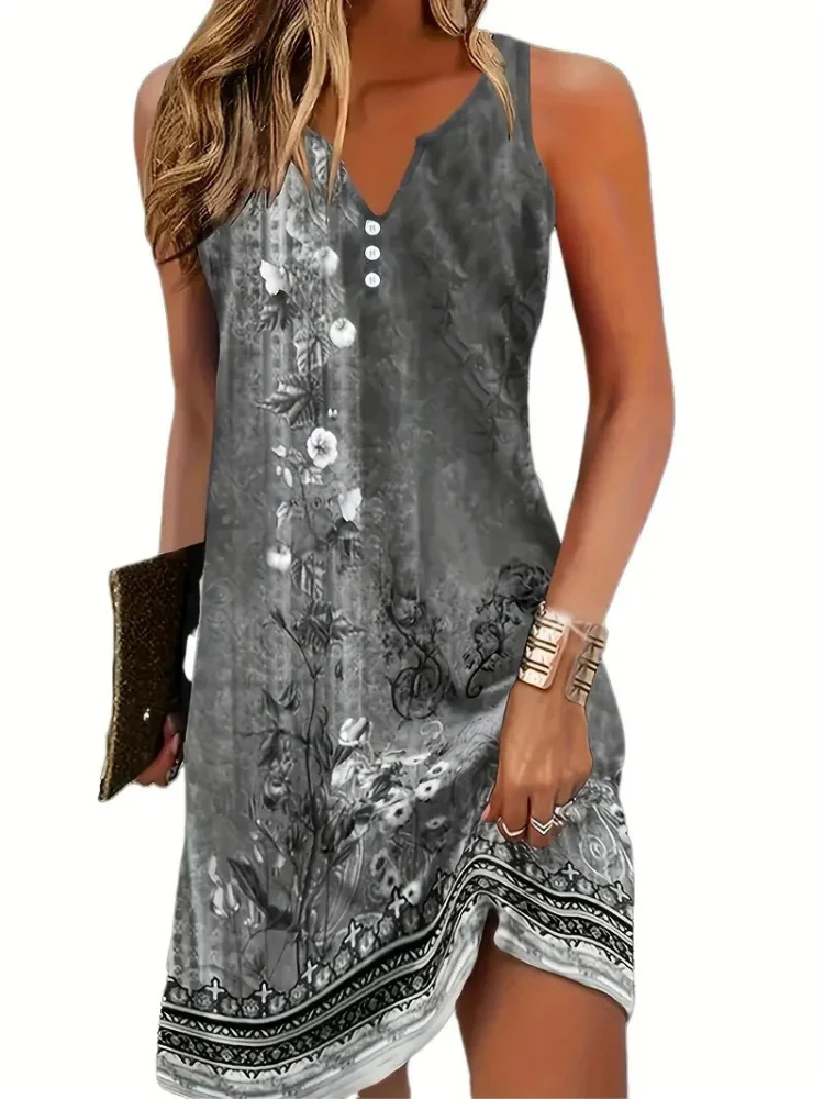 Lässiges ärmelloses Sommerkleid für Damen | Midi - Image 2