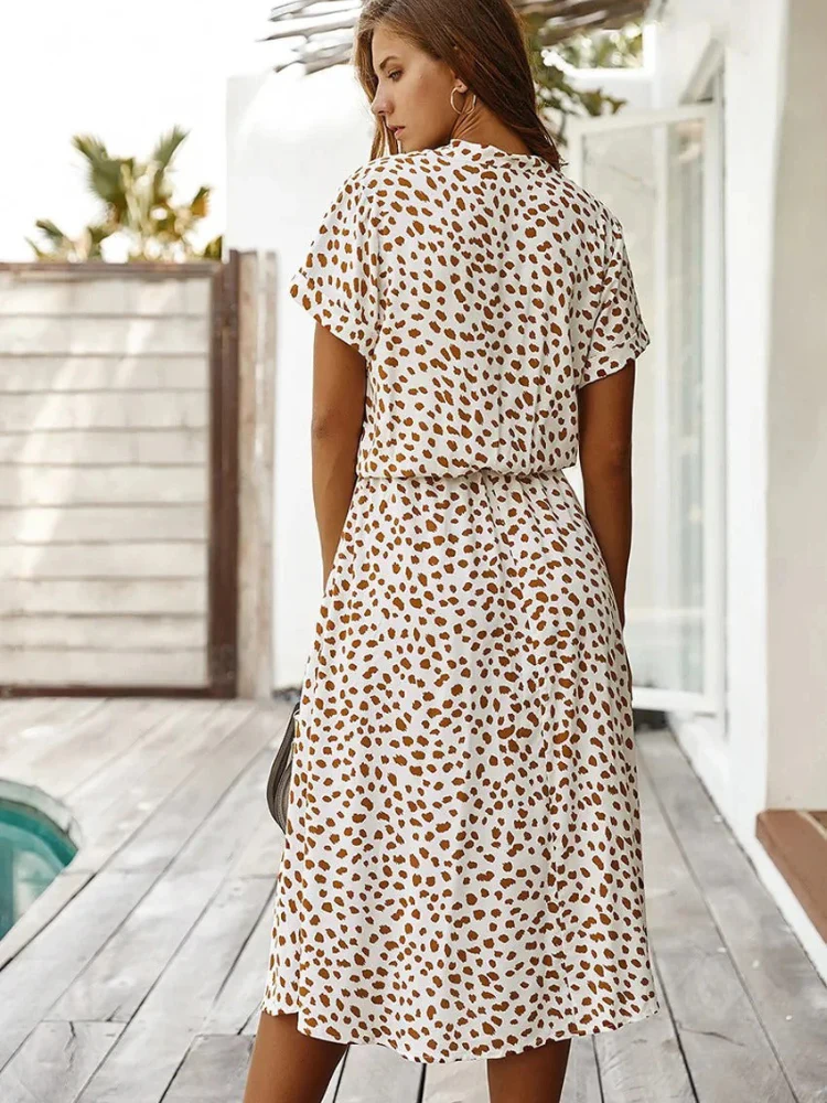 Lässiges bedrucktes Sommerkleid für Damen | Midi - Image 2