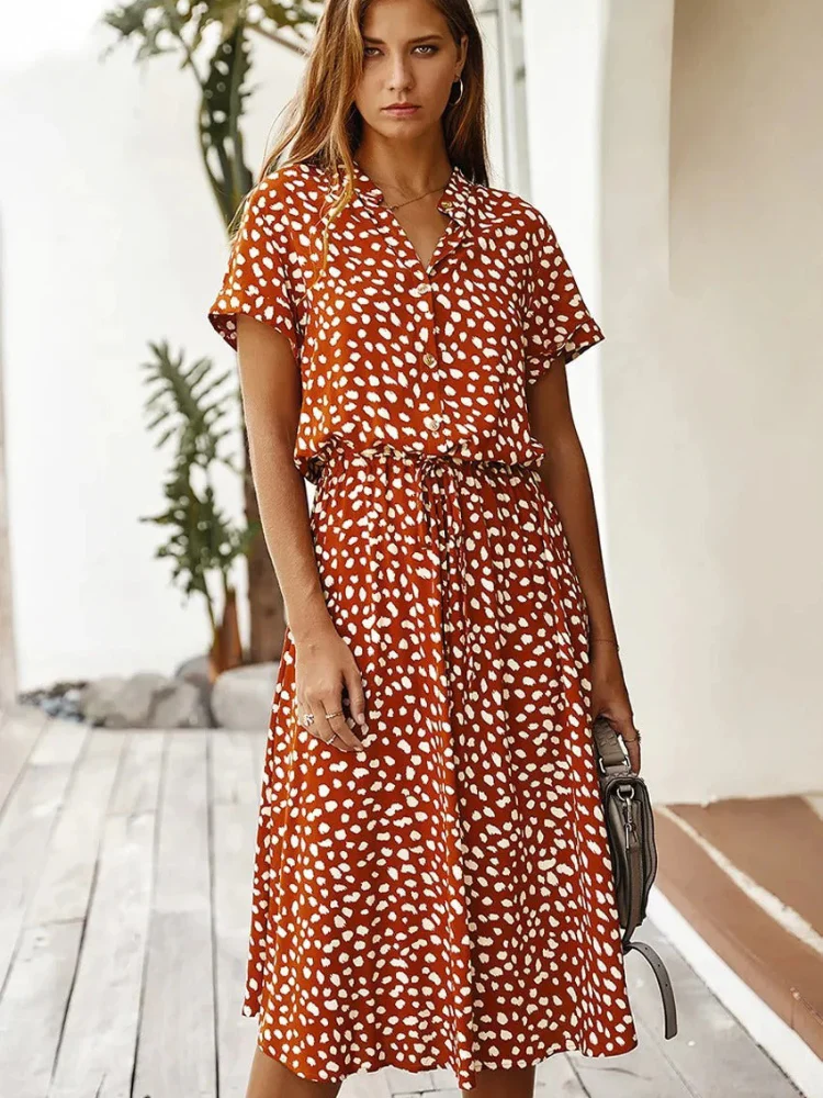Lässiges bedrucktes Sommerkleid für Damen | Midi - Image 3