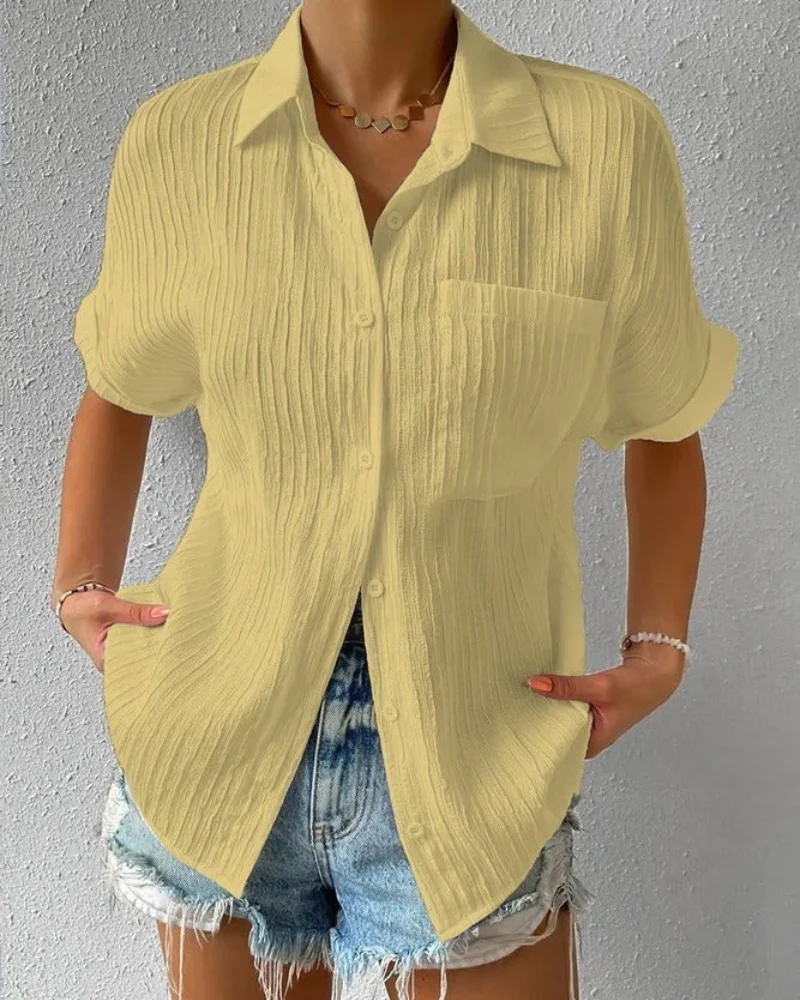 Lässiges Button-Down-Hemd für Damen | kurzarm - Image 2