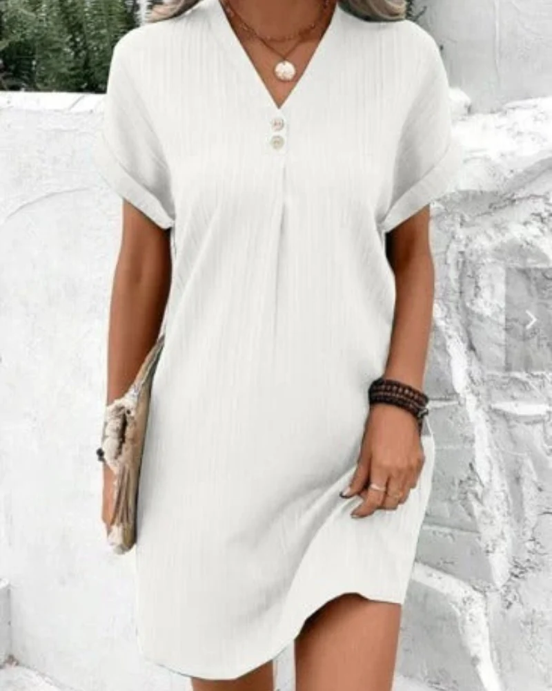 Lässiges Sommerkleid mit V-Ausschnitt für Damen | Mini - Image 2