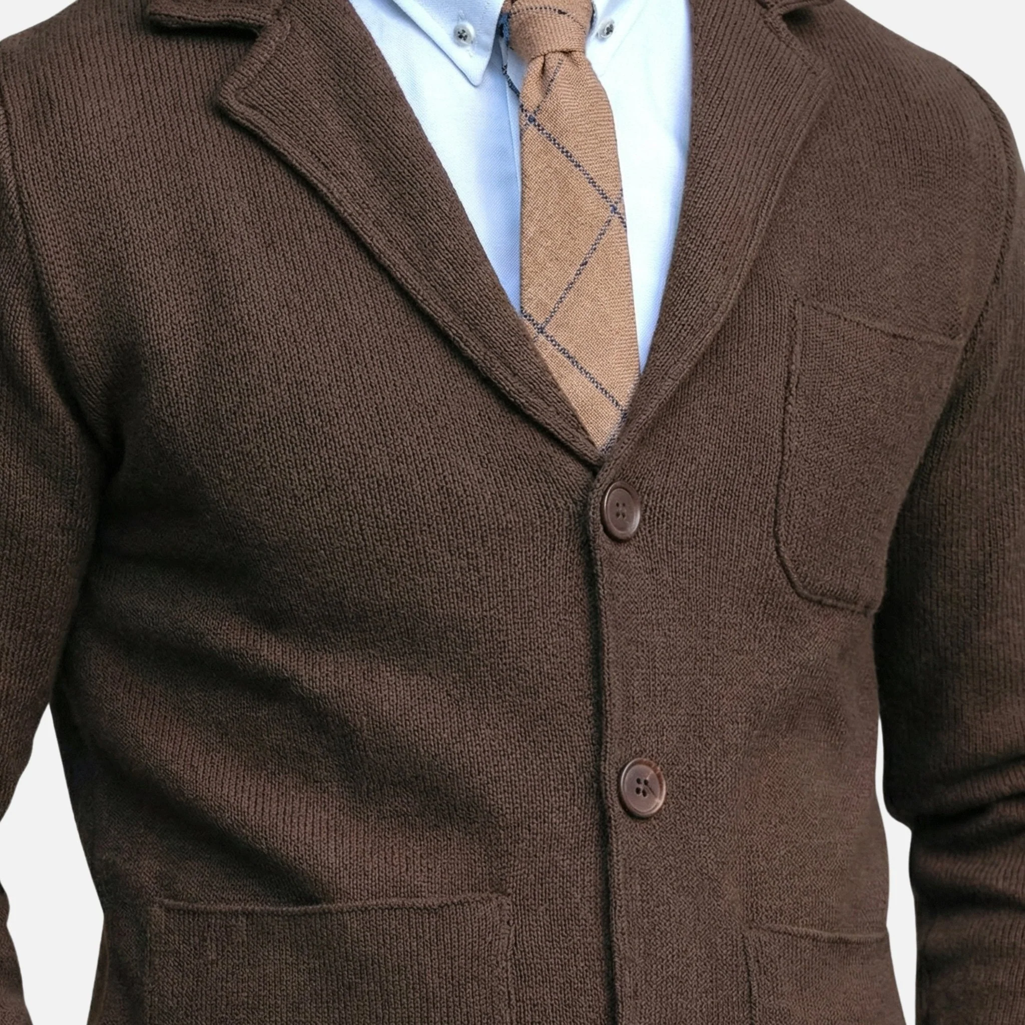 Nils | Herren Lässiges Strick-Sakko Brusttasche – Strick Blazer Herren Casual - Image 4