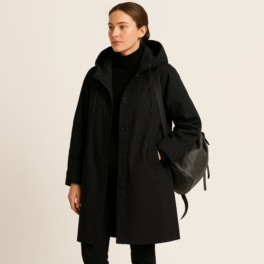 Laura – Damen Wasserdichter Regenmantel Mit Kapuze - Image 7