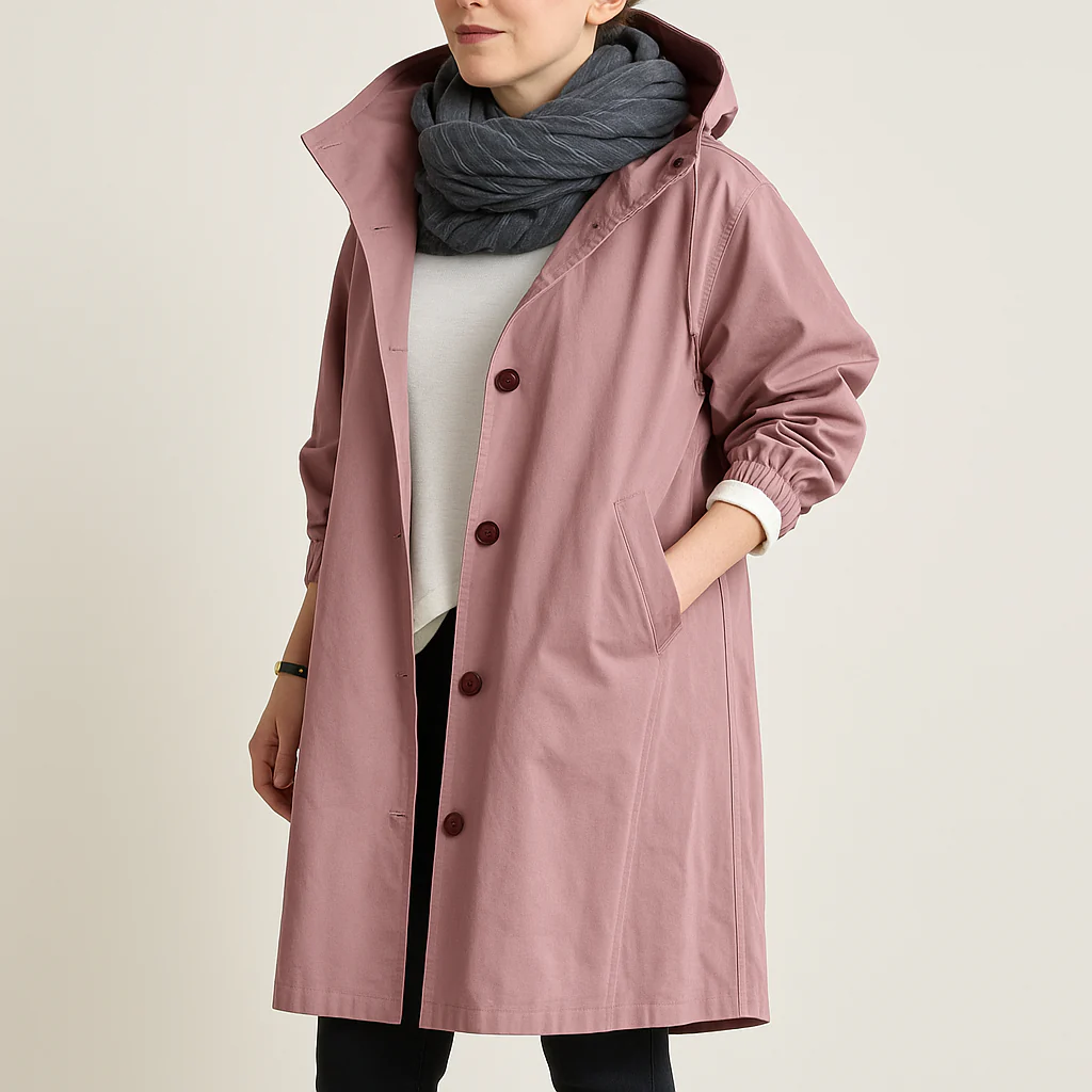 Laura – Damen Wasserdichter Regenmantel Mit Kapuze - Image 9