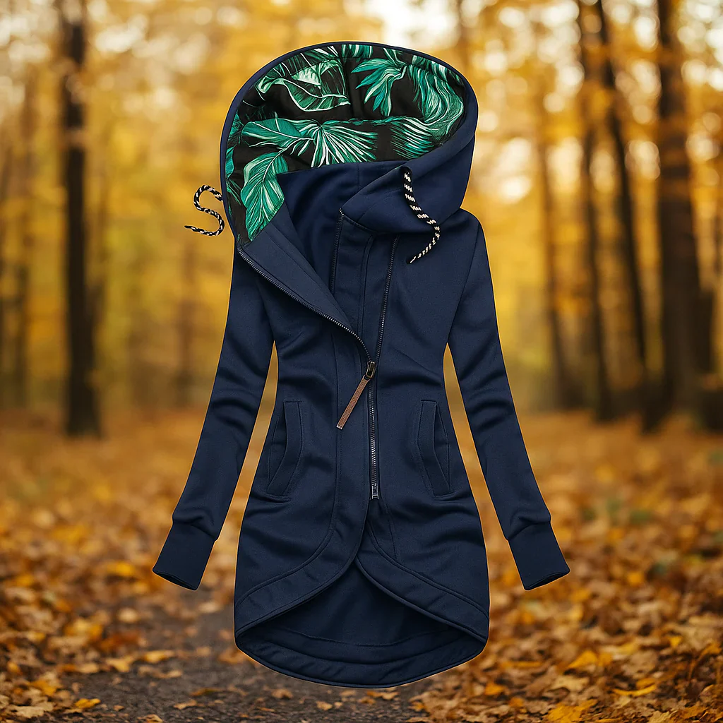 Layla – Asymmetrischer Kapuzenmantel Damen - Image 10