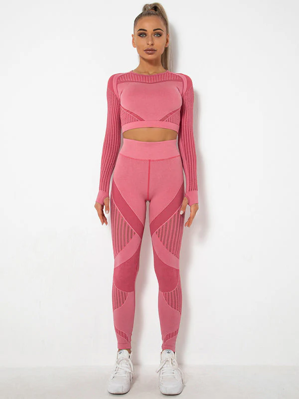 Lea | Nahtloses 2-teiliges Sportset mit Struktur-Design - Image 16