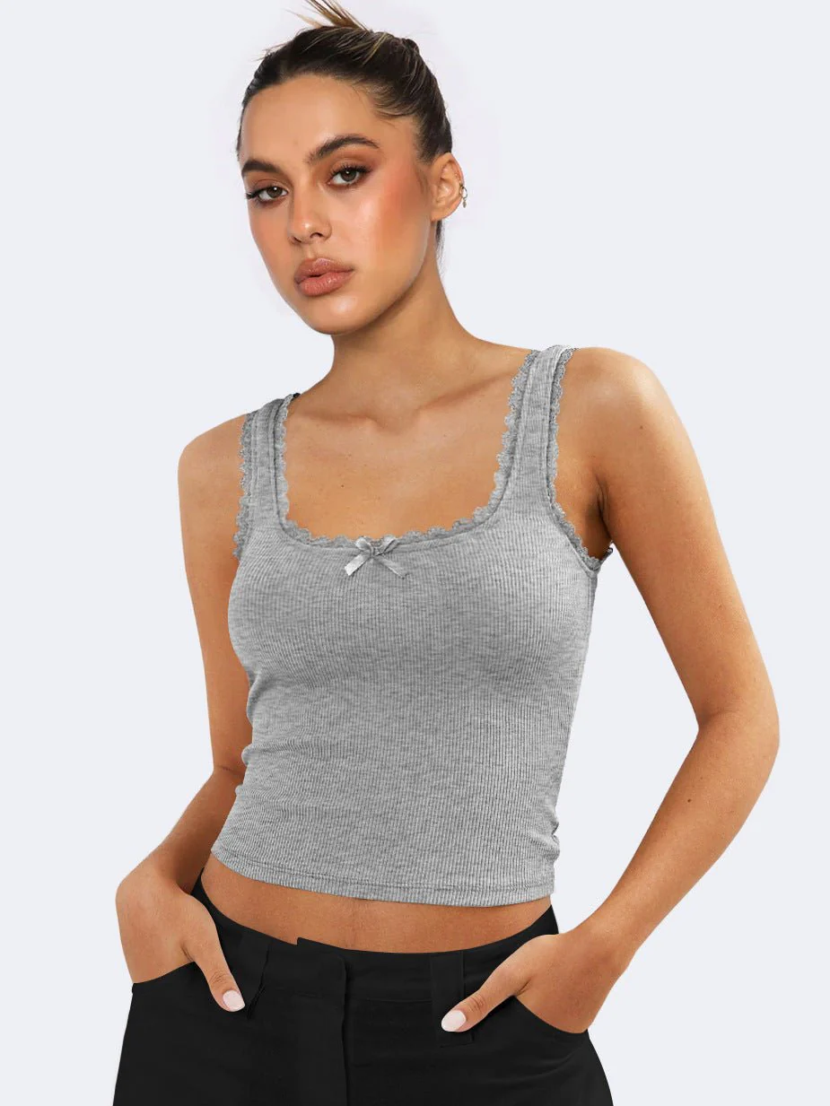Lea | Romantisches Ripp-Tanktop mit Spitzenbesatz - Image 12