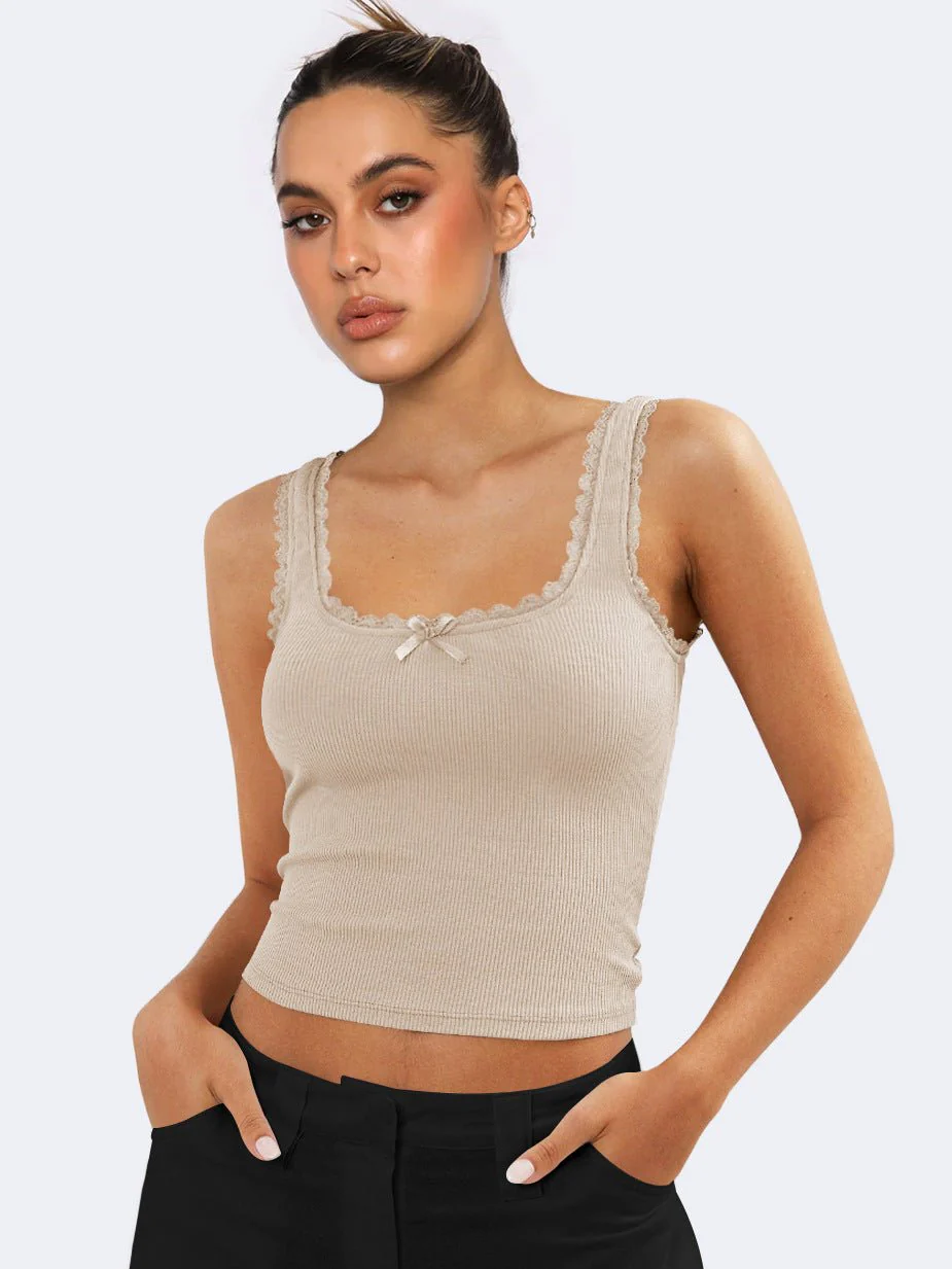 Lea | Romantisches Ripp-Tanktop mit Spitzenbesatz - Image 9