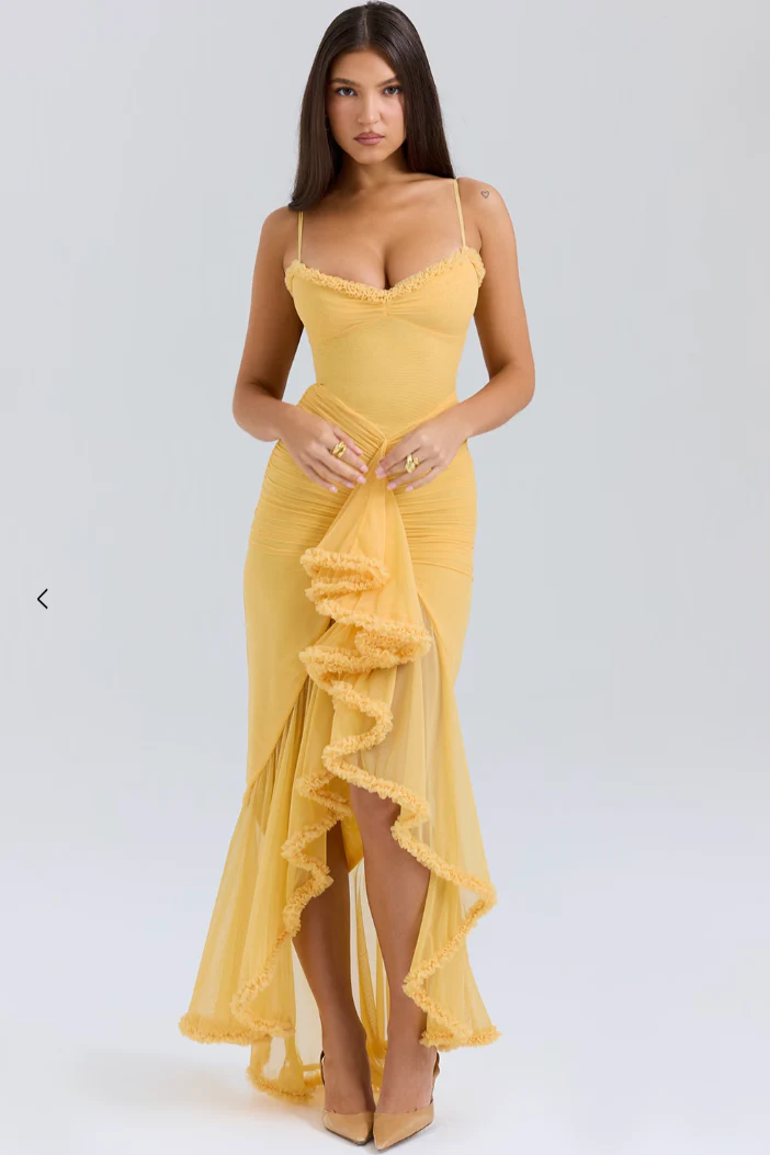 Leah | Lange Rüschen-Schlitzrobe - Image 11