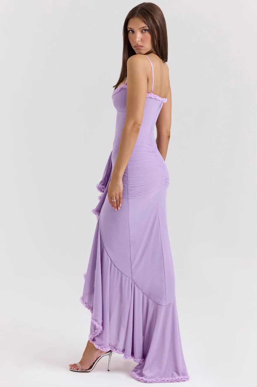 Leah | Lange Rüschen-Schlitzrobe - Image 2
