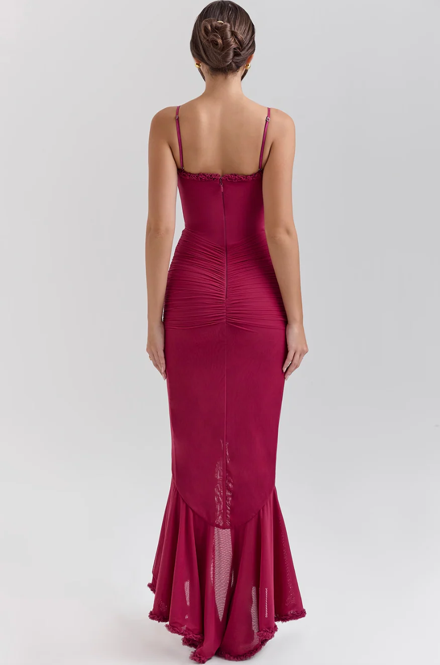 Leah | Lange Rüschen-Schlitzrobe - Image 4
