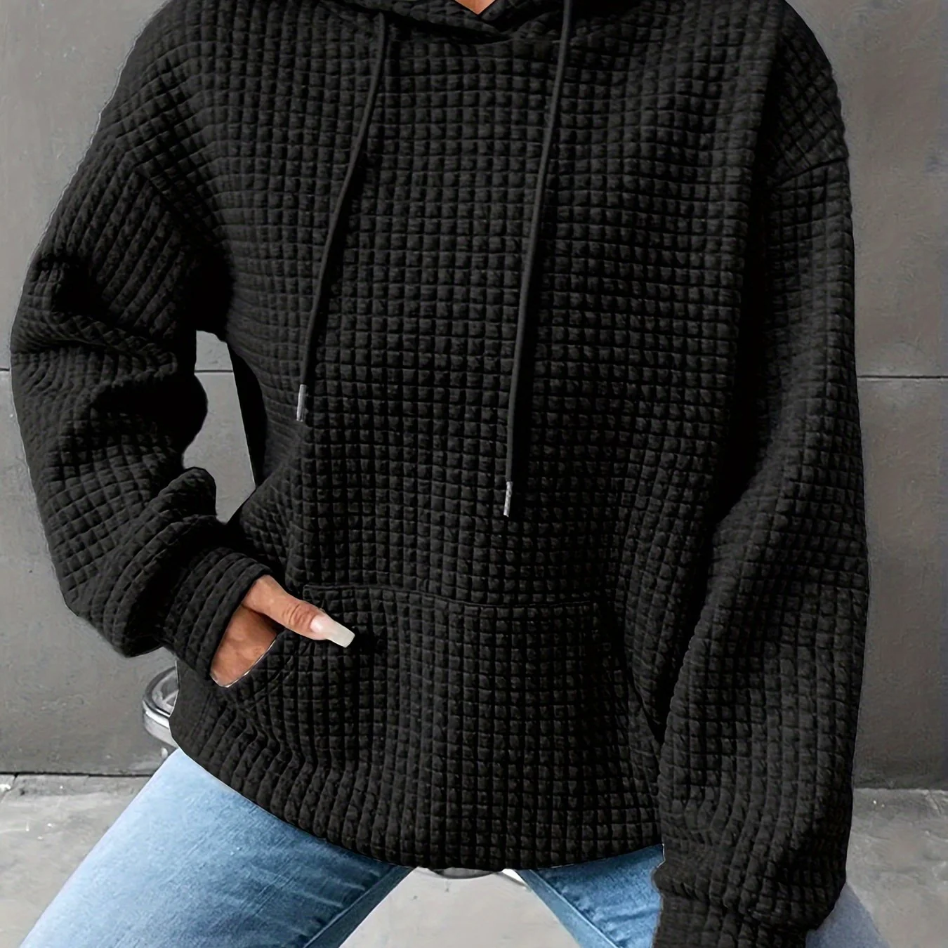 Léana™ | Texturiertes Kapuzen-Sweatshirt mit langen Ärmeln - Image 13