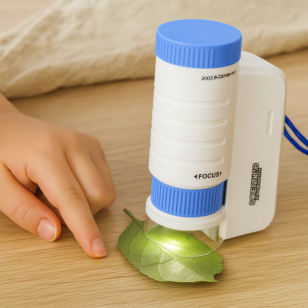 LED-Minimikroskop für Kinder – 60x–200x Hand-Wissenschafts-Explorer für Outdoor-Spaß - Image 2