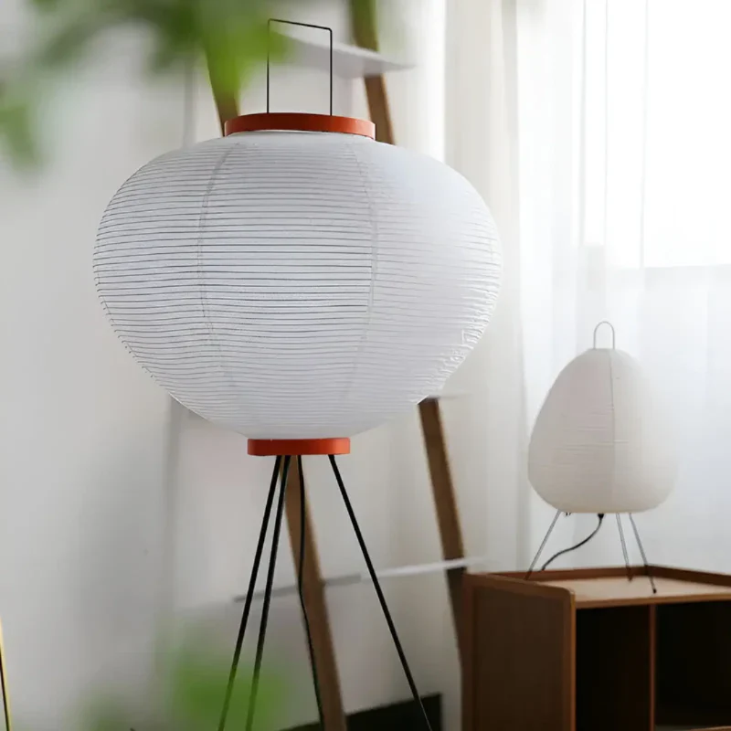 LED Reispapier Stehleuchte – 150 cm hohe Stehleuchte für Wohn- und Schlafzimmer in Naturweiß - Image 3