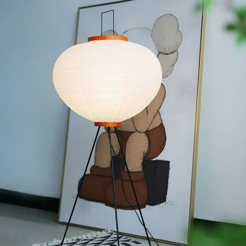 LED Reispapier Stehleuchte – 150 cm hohe Stehleuchte für Wohn- und Schlafzimmer in Naturweiß - Image 6