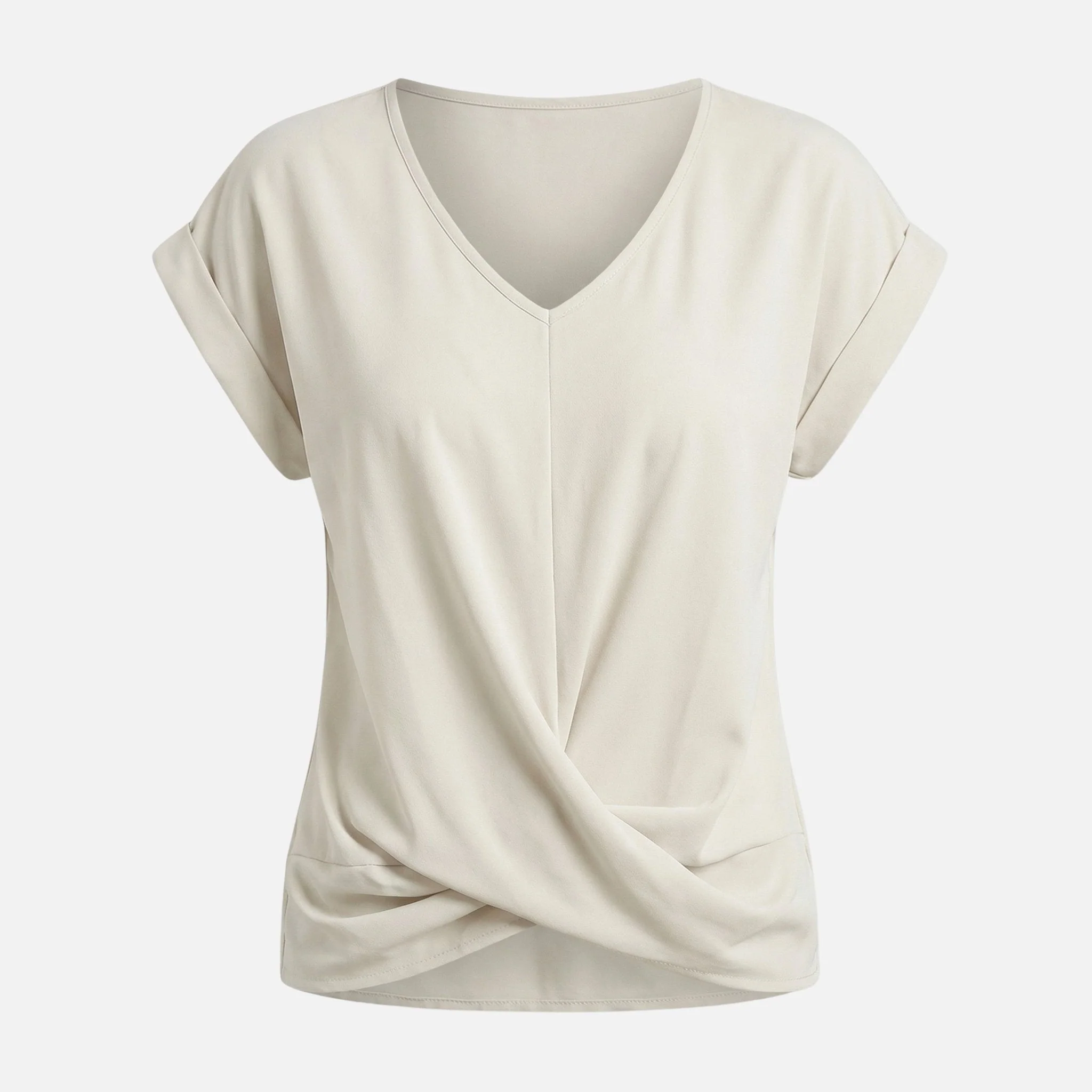 Jana | Damen Legeres Oberteil V-Ausschnitt Knotendetail – Knoten Top Sommer - Image 10