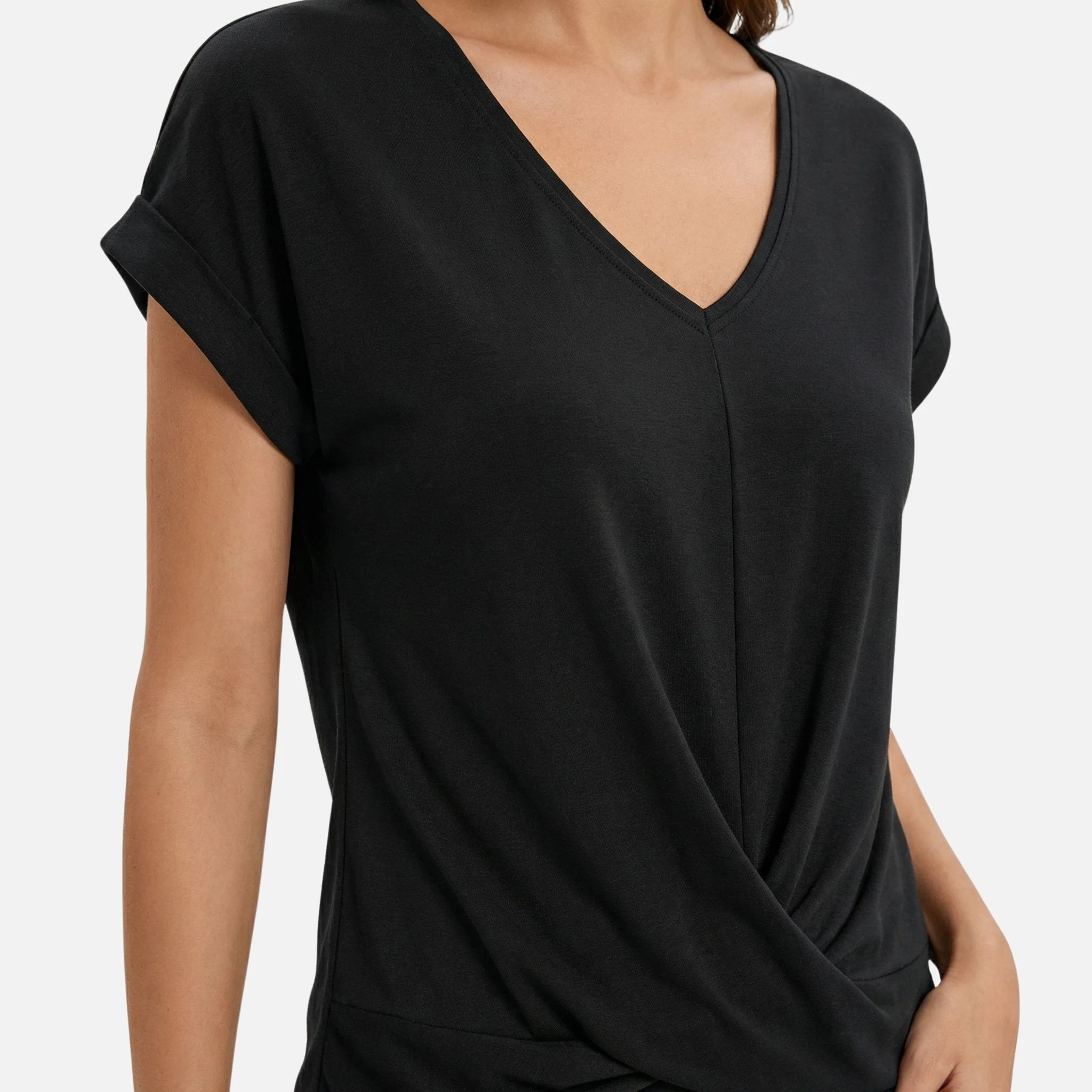 Jana | Damen Legeres Oberteil V-Ausschnitt Knotendetail – Knoten Top Sommer - Image 4