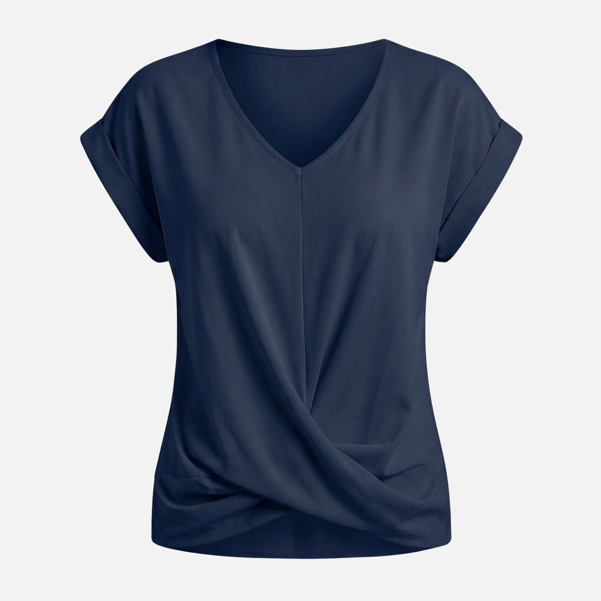 Jana | Damen Legeres Oberteil V-Ausschnitt Knotendetail – Knoten Top Sommer - Image 6