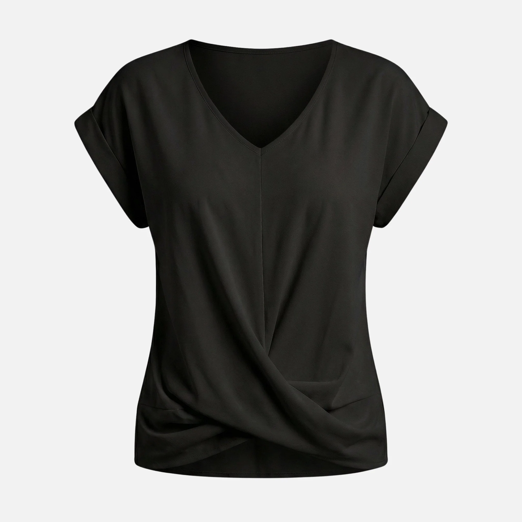 Jana | Damen Legeres Oberteil V-Ausschnitt Knotendetail – Knoten Top Sommer - Image 8