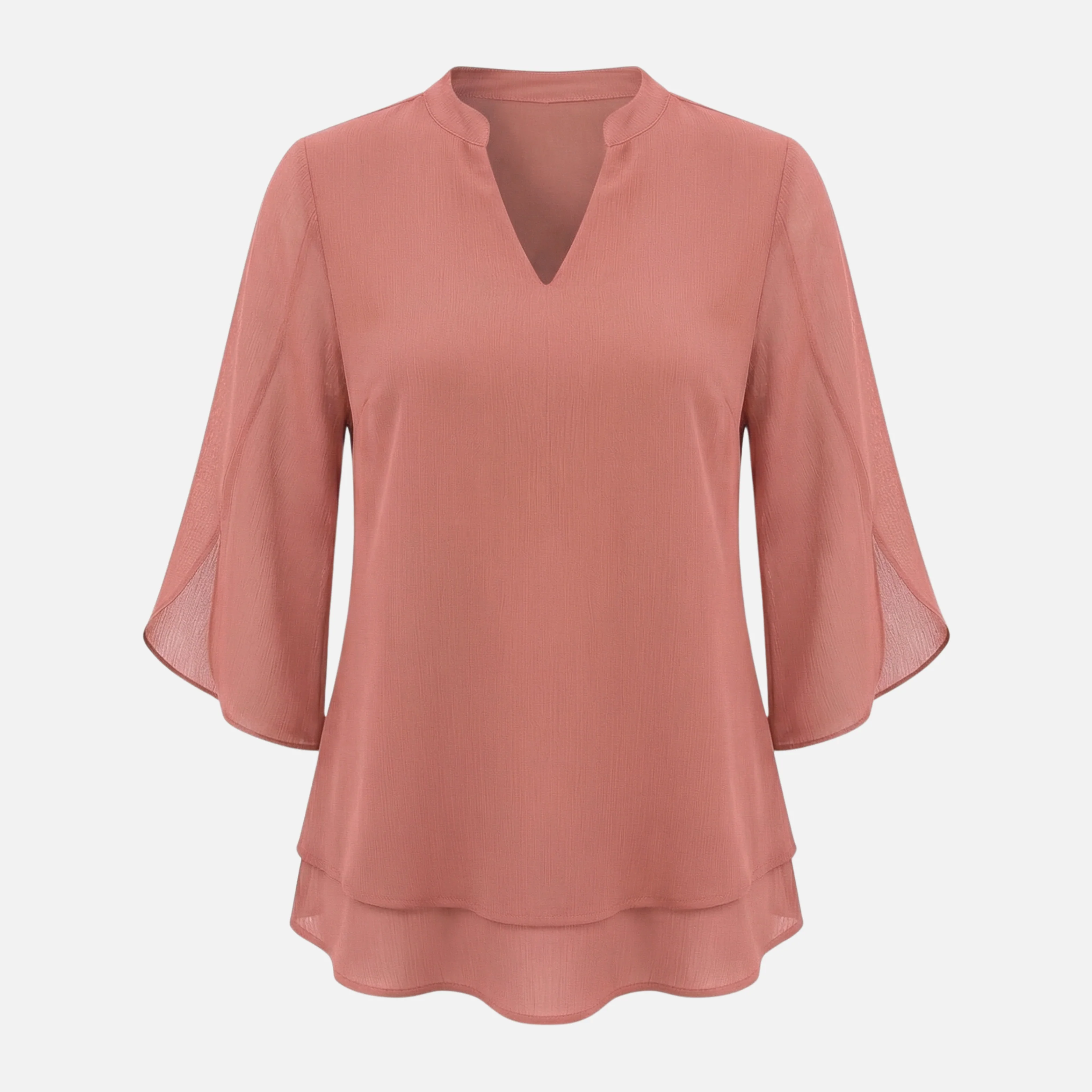 Zora | Damen Leichte Chiffonbluse Lockerer Schnitt V-Ausschnitt – Chiffon Bluse - Image 10