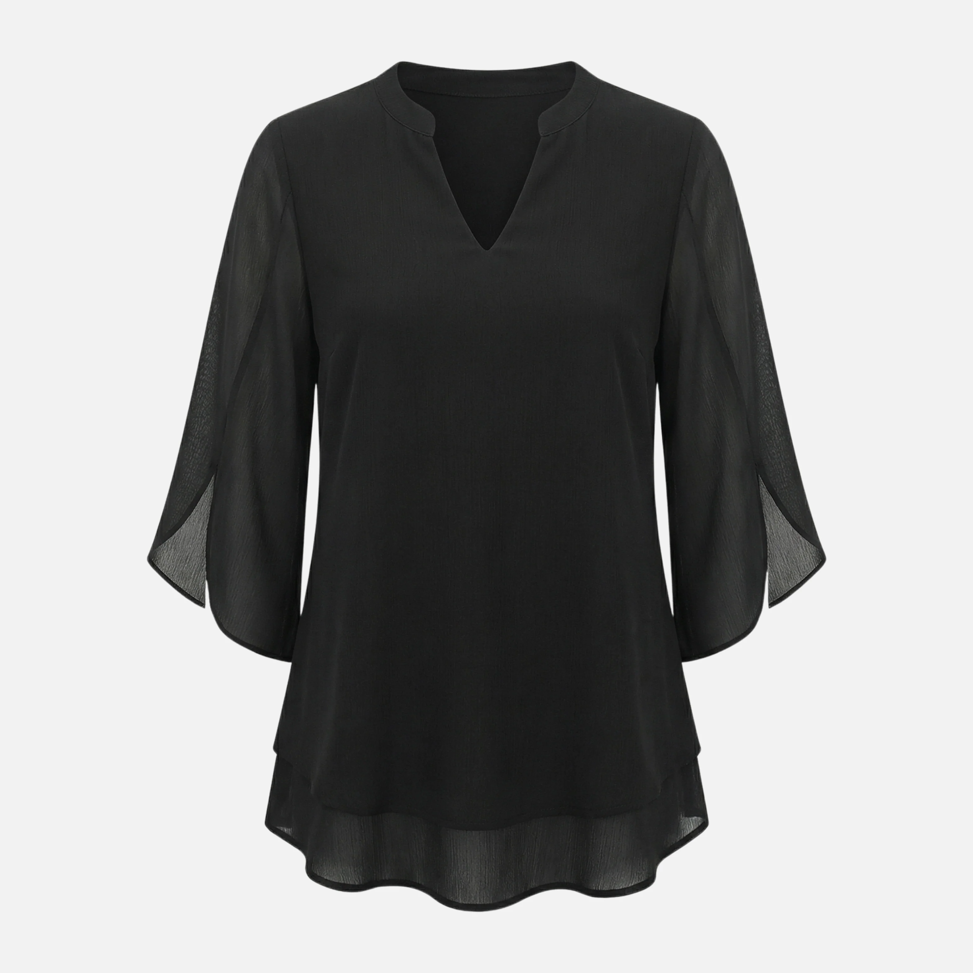 Zora | Damen Leichte Chiffonbluse Lockerer Schnitt V-Ausschnitt – Chiffon Bluse - Image 7