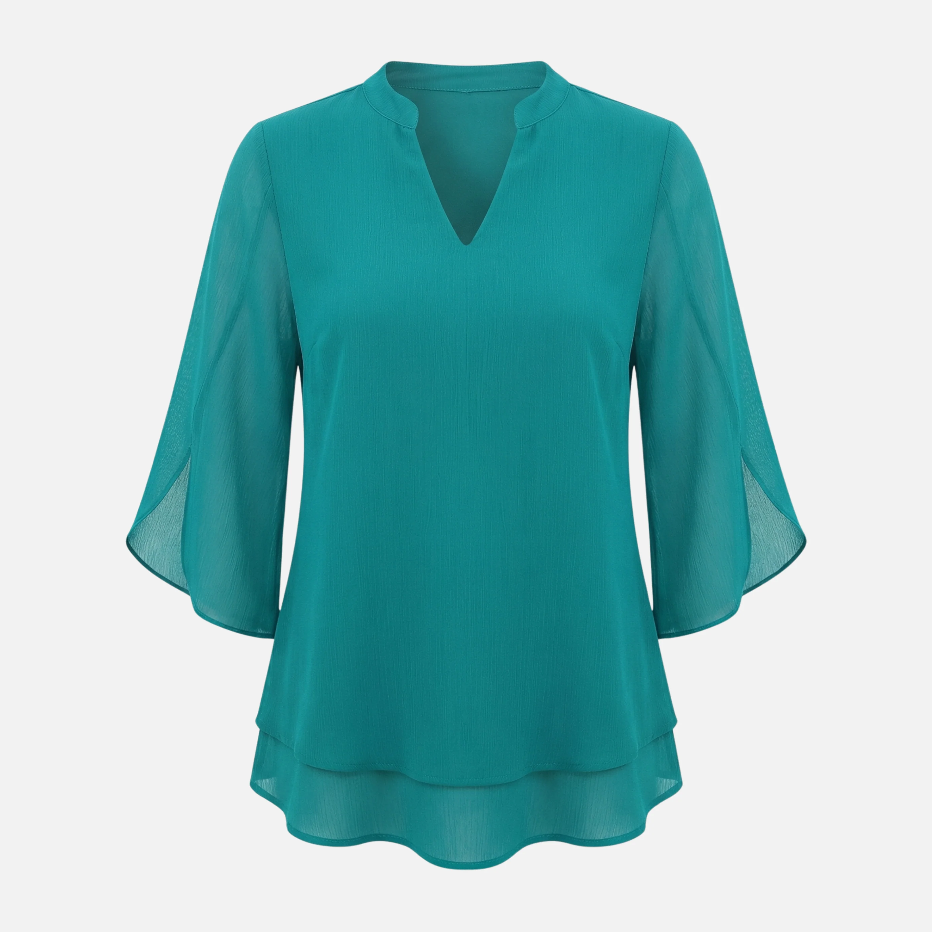 Zora | Damen Leichte Chiffonbluse Lockerer Schnitt V-Ausschnitt – Chiffon Bluse - Image 8
