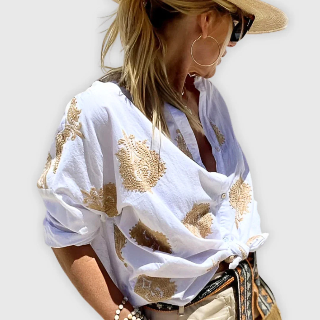 Leichte Elegante Damen Bluse Handgefertigt - Image 3