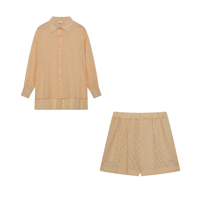 Leichter Zweiteiler aus Baumwollmix – Oversize Bluse & Shorts für Damen - Image 10