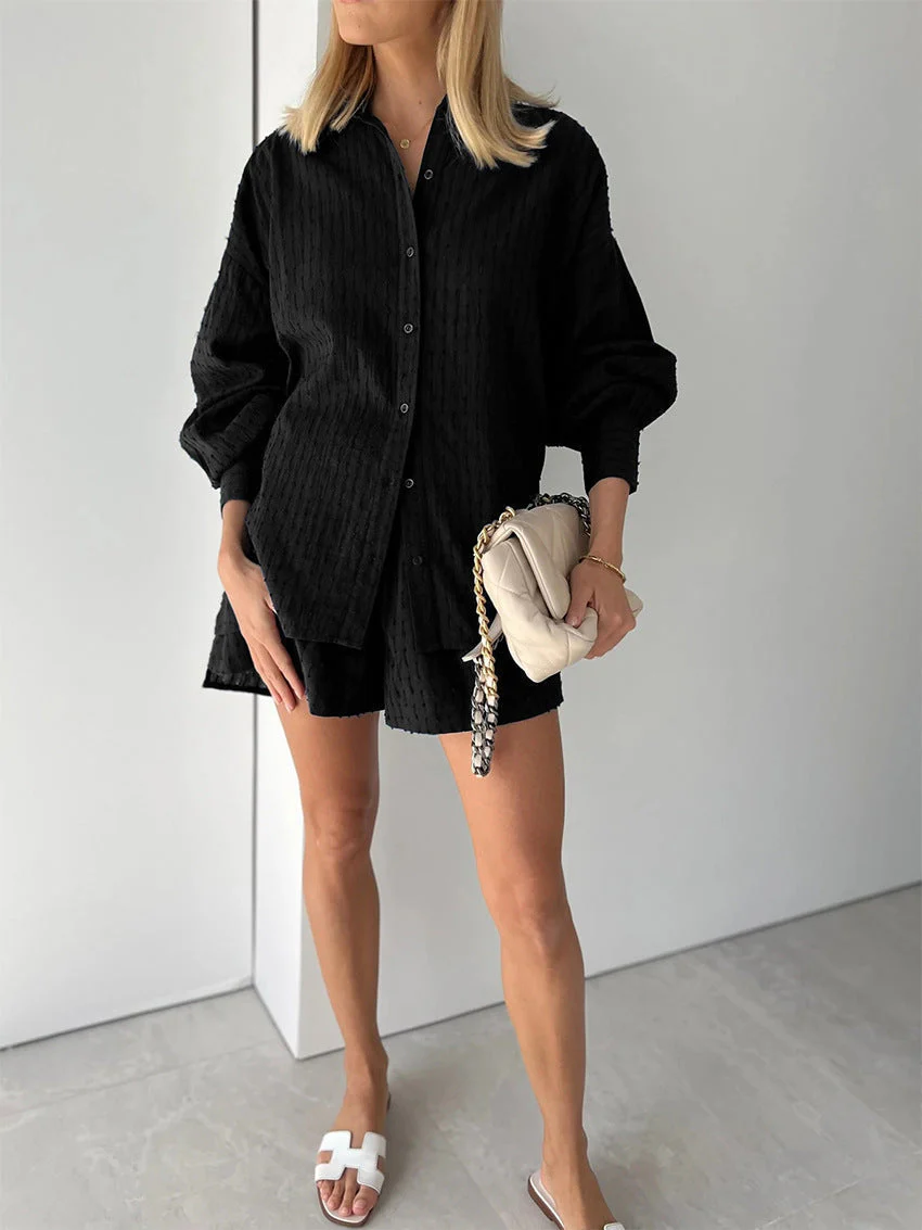 Leichter Zweiteiler aus Baumwollmix – Oversize Bluse & Shorts für Damen - Image 20