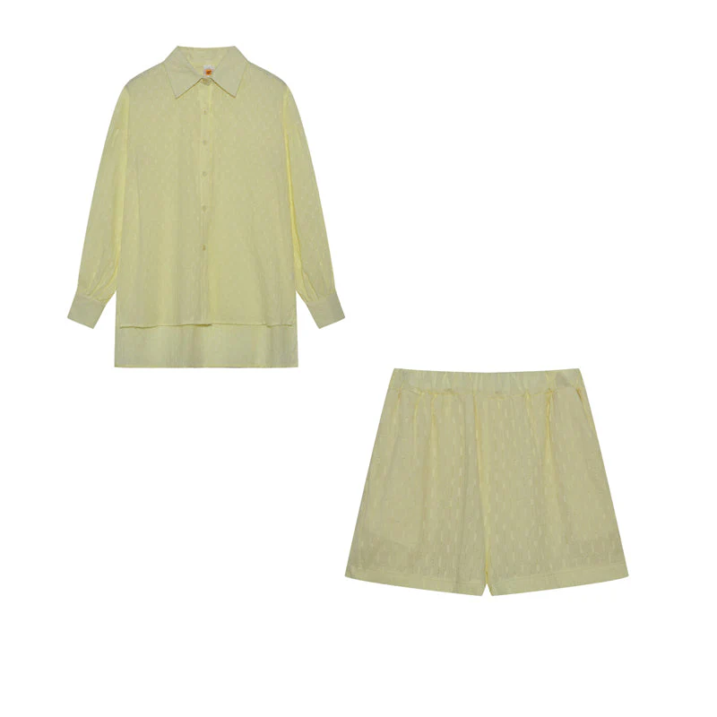 Leichter Zweiteiler aus Baumwollmix – Oversize Bluse & Shorts für Damen - Image 9