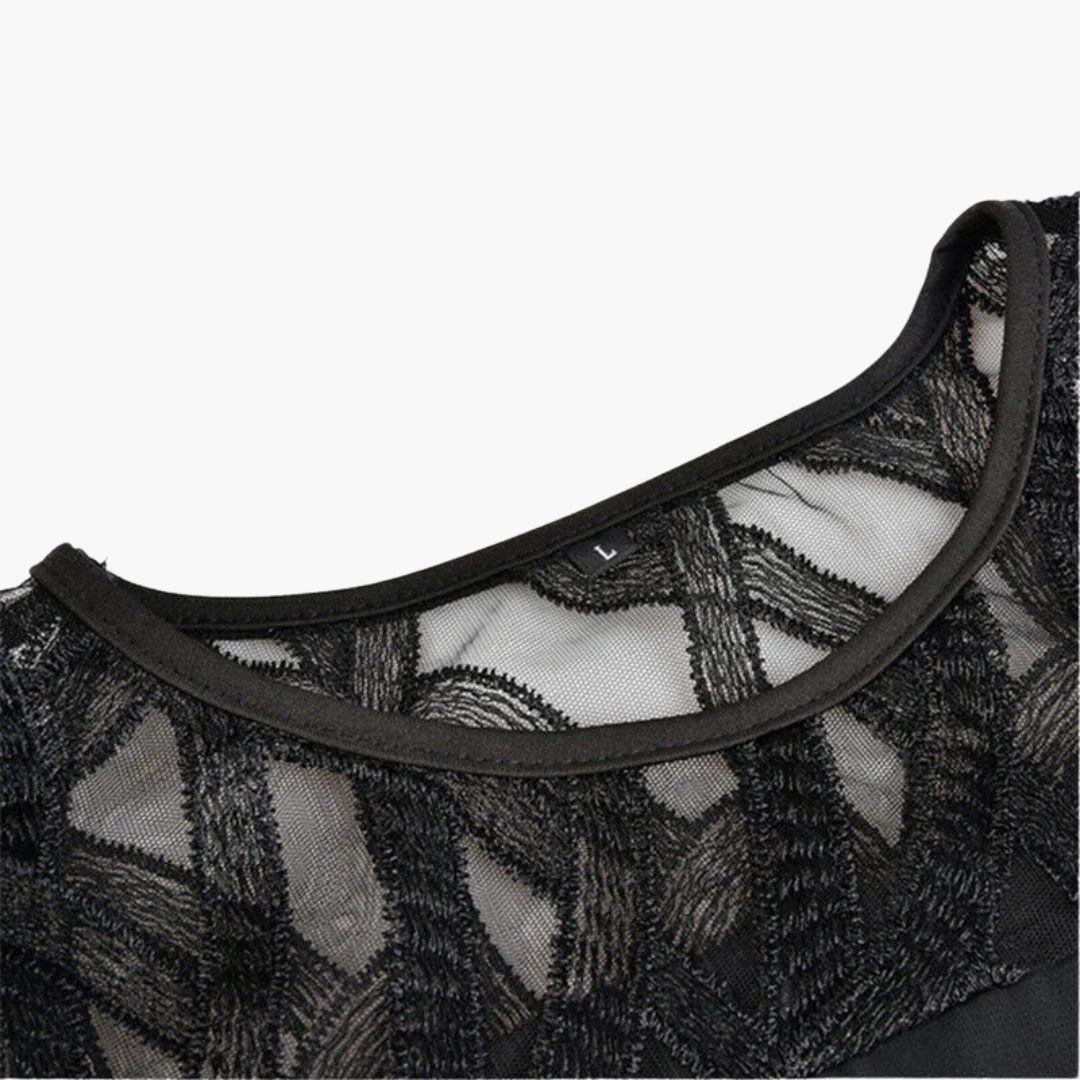 Leichtes Damen Abendkleid - mit ausgeschnittenen Ärmeln Midikleid - Image 5
