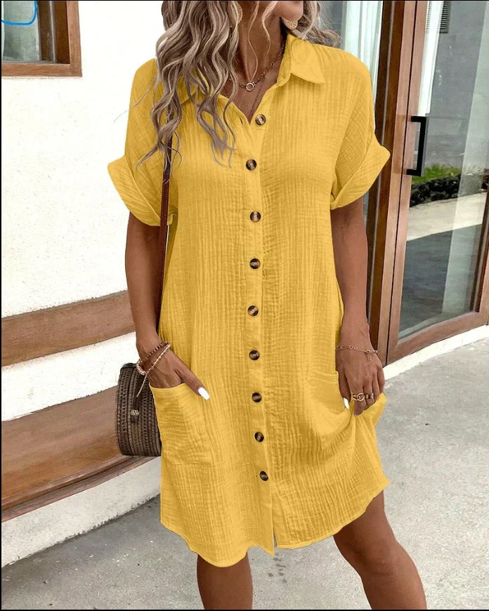Leichtes Hemdblusenkleid aus Baumwolle mit Knopfleiste – Casual & Sommerlich - Image 3