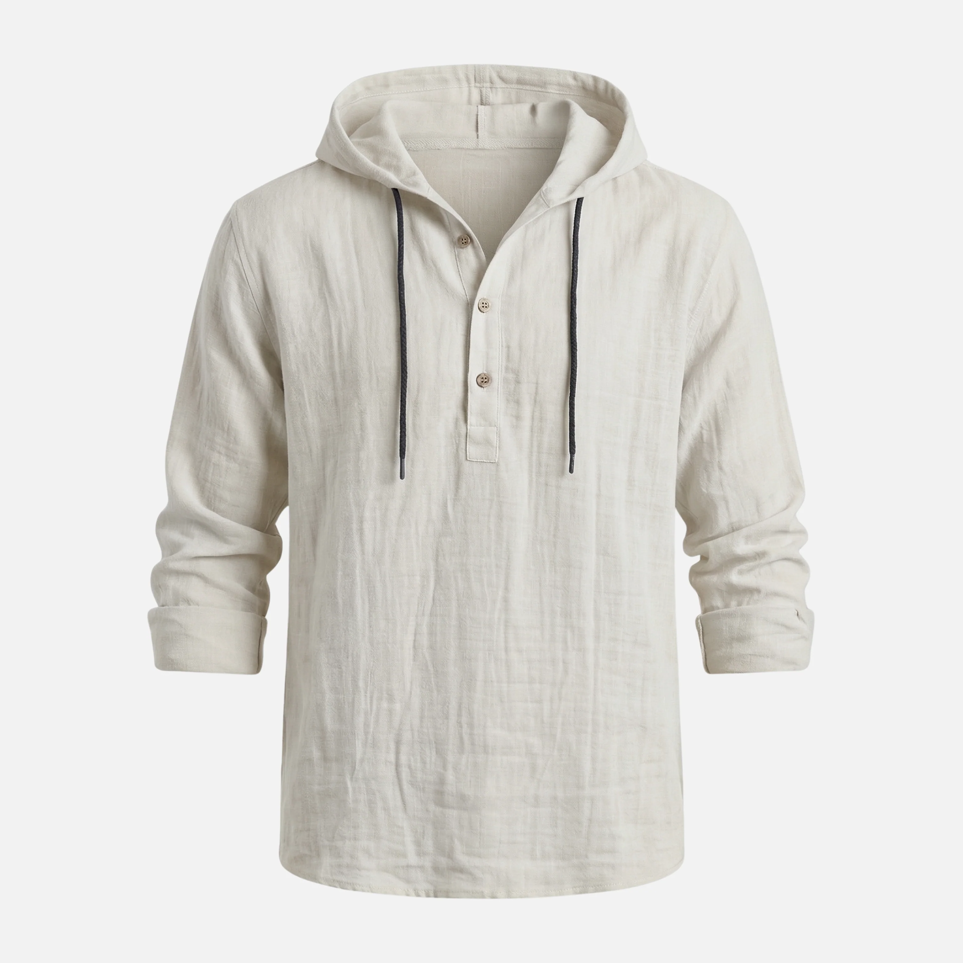 Ingo | Herren Leichtes Leinen Kapuzenhemd Lockere Passform – Leinen Shirt Kapuze - Image 7